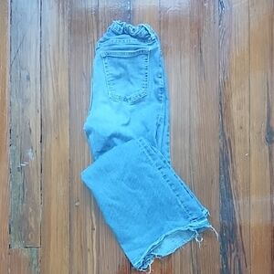 GAP Blue Ankle Cropped Jeans with Raw-Cut Hems